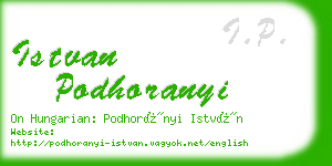 istvan podhoranyi business card